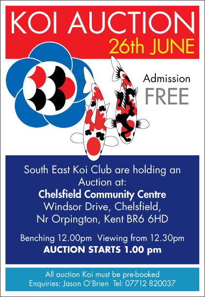 South East Koi Club 26th June 2022 Koi Auction Poster